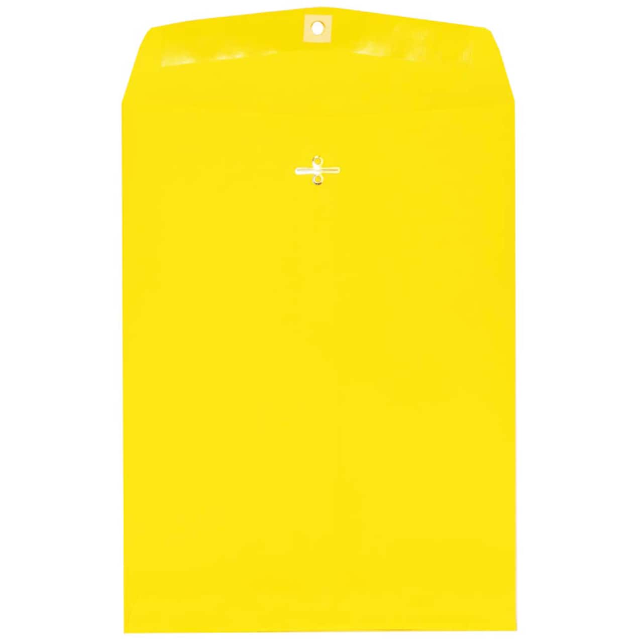 JAM Paper 9" x 12" Yellow Colored Envelopes with Clasp Closure, 100ct.